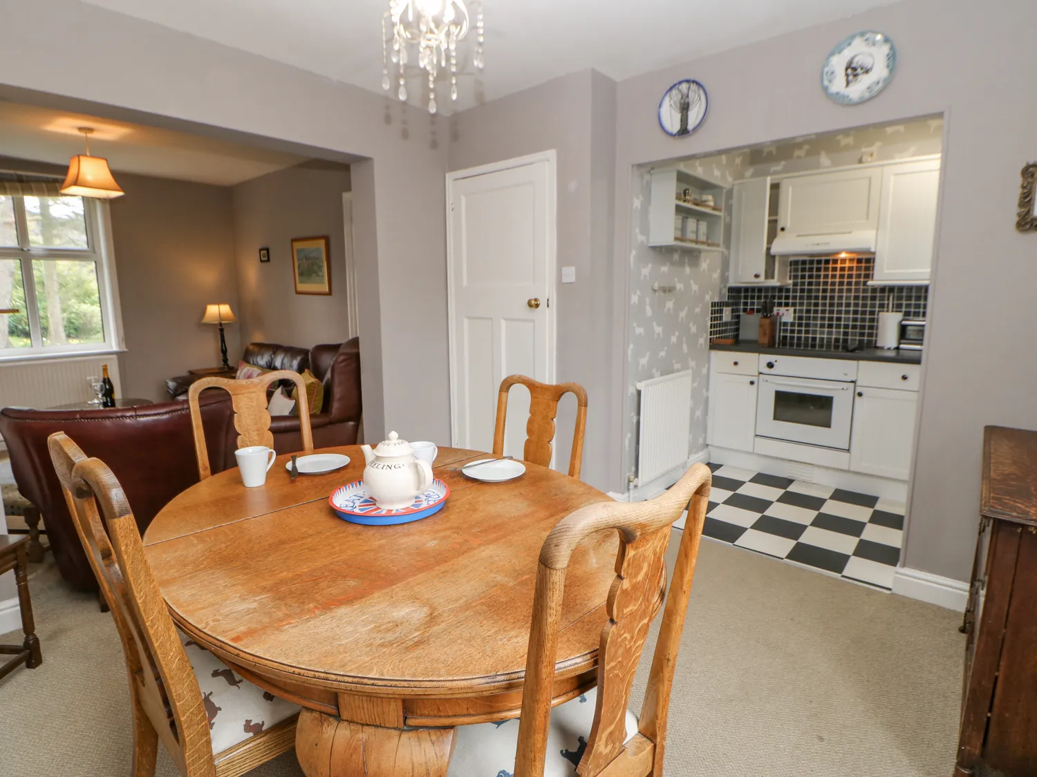 Small dining table in the additional kitchen area at Heather Brae