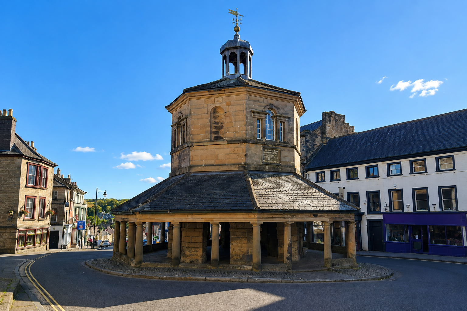Market Cross in Barnard Castle, near Heather Brae
