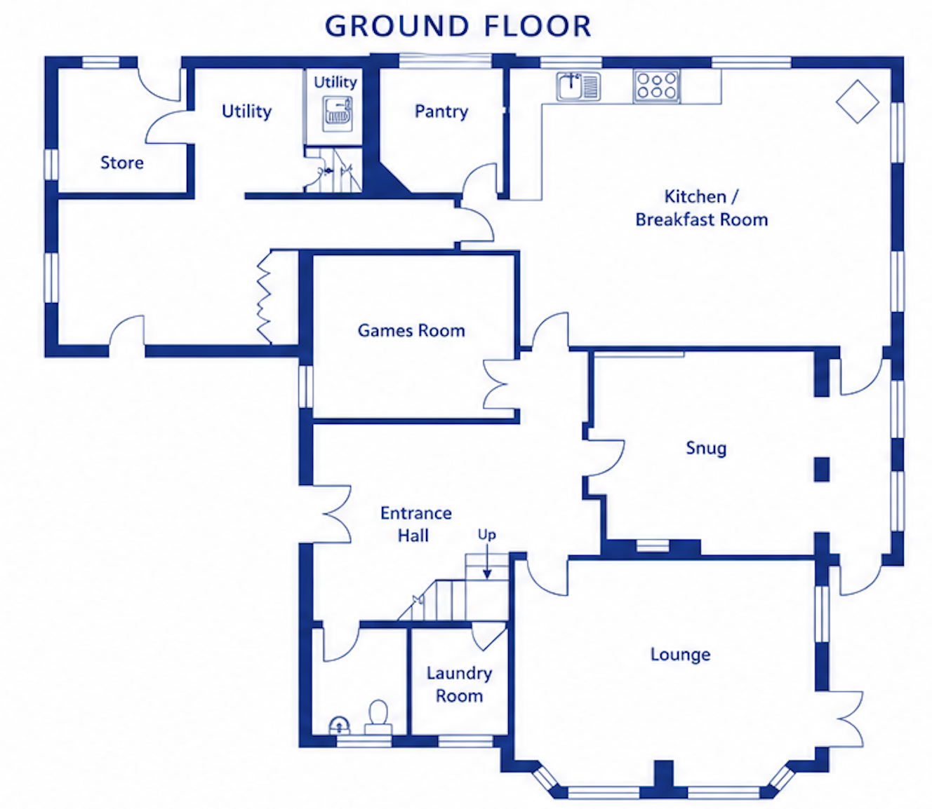 Ground floor floorplan of Heather Brae
