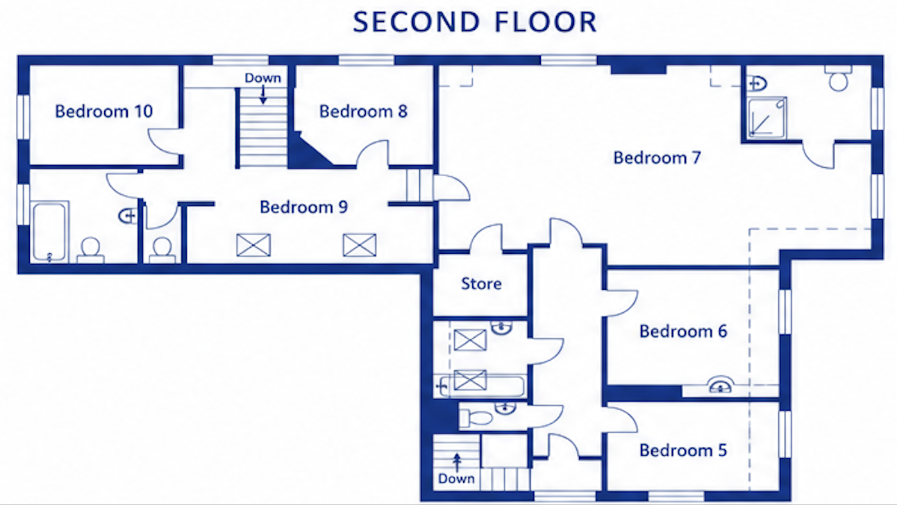 Second floor floorplan of Heather Brae