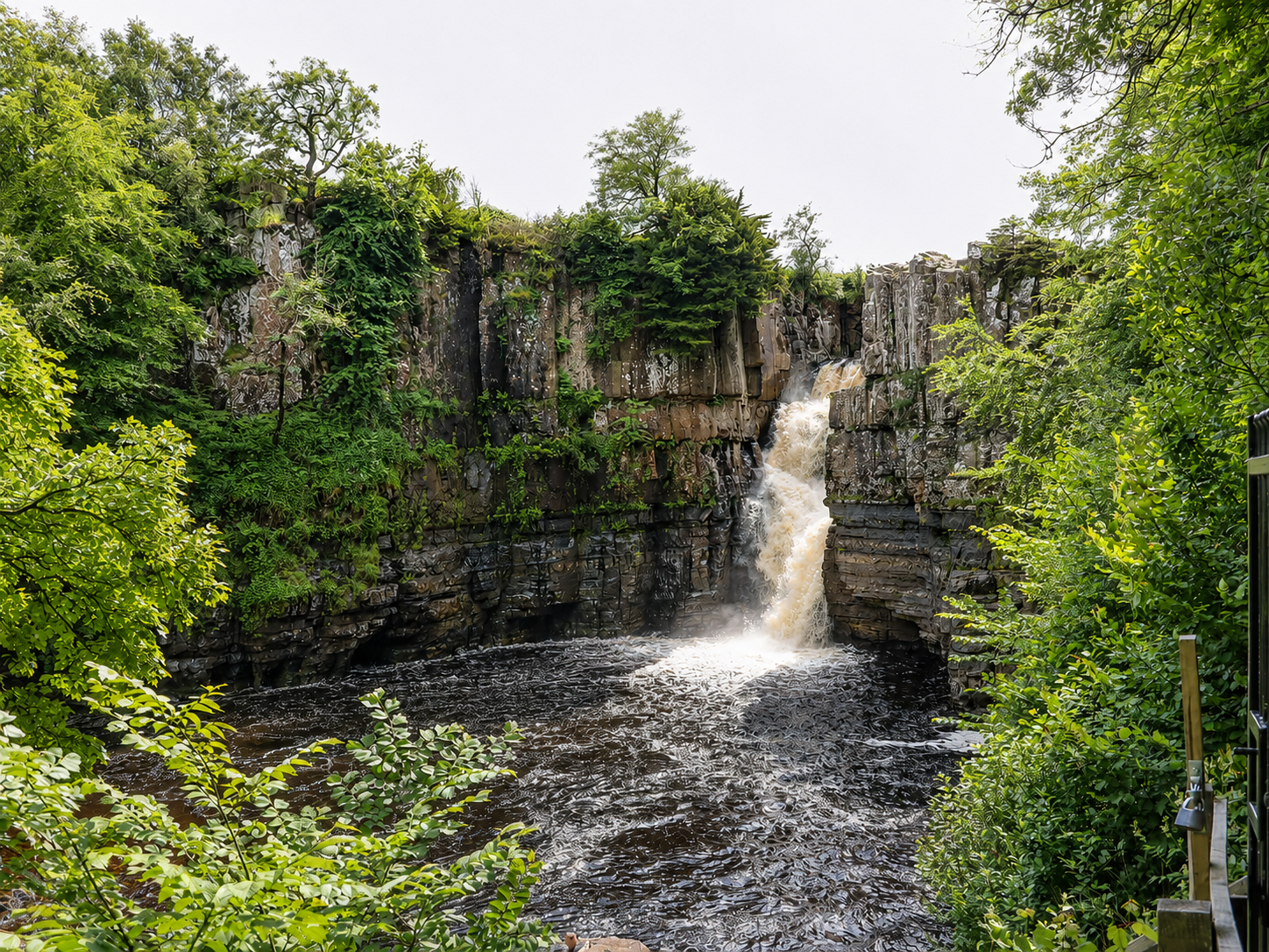 High Force waterfall in Upper Teesdale, a short walk from Heather Brae