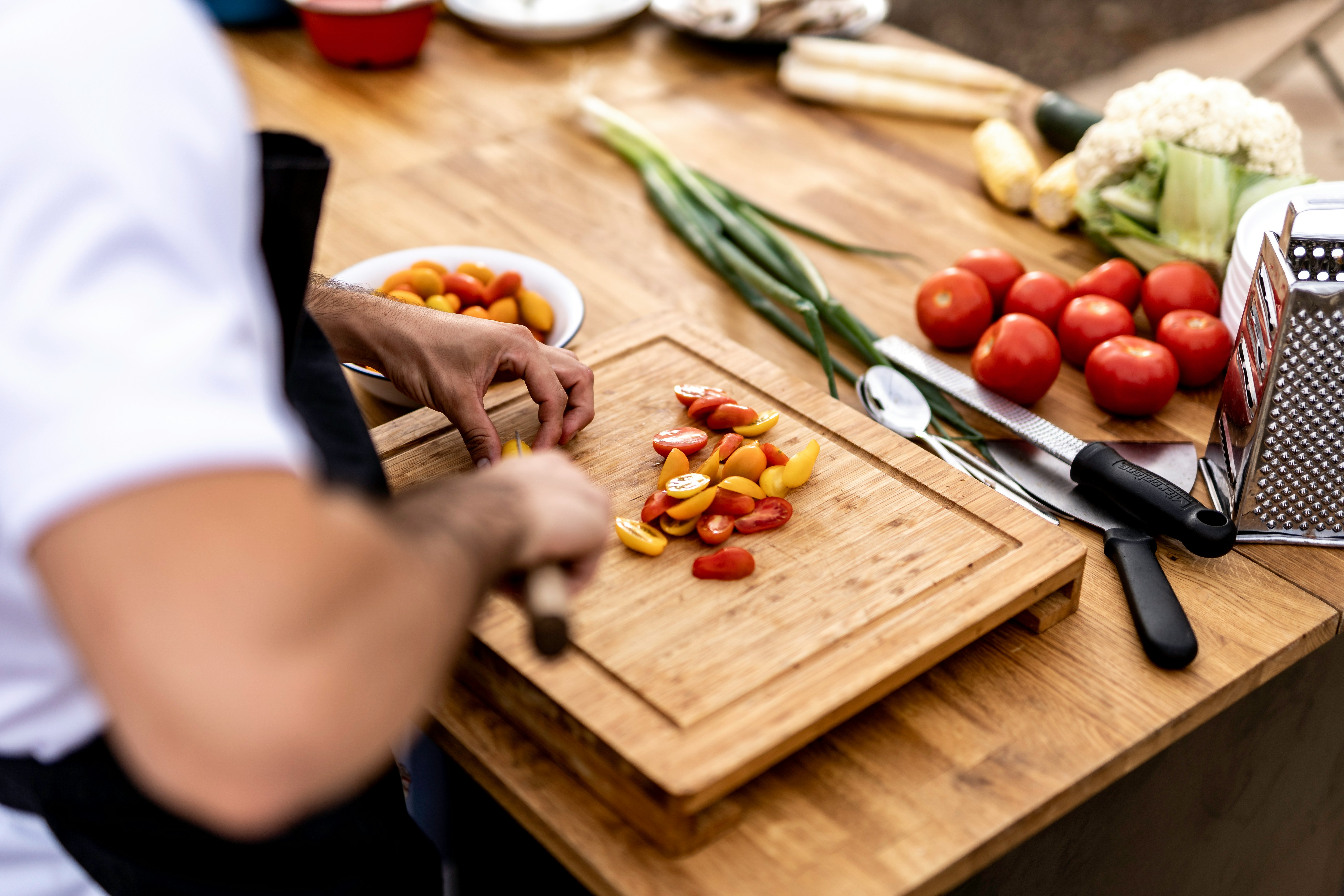 Private chef preparing food at Heather Brae